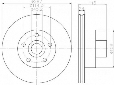 HELLA PAGID 8dd355119991 -  Тормозной диск